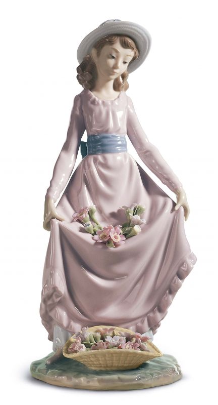 Lladro 5027 FLOWERS IN THE BASKET Pricing and Reference Guide